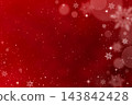 A Christmas red background with bokeh and snowflakes. 143842428