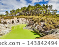 Devil's Bath the vivid sulphur lake in Waiotapu Thermal Reserve near Rotorua in New Zealand 143842494