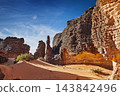 Rocks and sands of Tassili N'Ajjer, Sahara Desert in Algeria 143842496