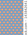 Retro-pop background material with large and small floral patterns - blue | Colorful and cute Showa retro style all-over pattern design 143842641