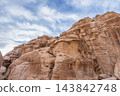 Sandstone cliffs in Little Petra, Jordan 143842748