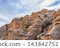 Sandstone rock formations in Little Petra, Jordan 143842752