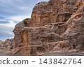 Sandstone cliffs at Little Petra, Jordan 143842764