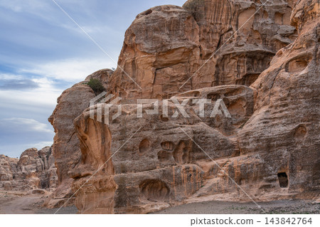Sandstone cliffs at Little Petra, Jordan Sandstone cliffs at Little Petra, Jordan 143842764