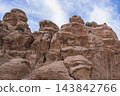 Sandstone cliffs in Little Petra, Jordan 143842766