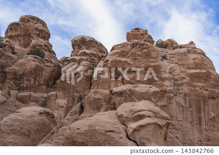 Sandstone cliffs in Little Petra, Jordan Sandstone cliffs in Little Petra, Jordan 143842766