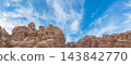 Sandstone rock formations in Little Petra, Jordan 143842770