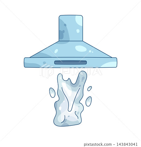 Illustration of kitchen range hood with steam 143843041