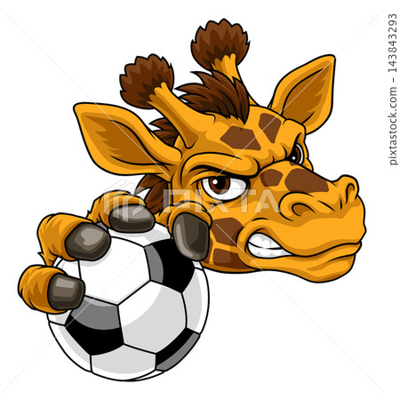 Giraffe Soccer Football Cartoon Sports Team Mascot Giraffe Soccer Football Cartoon Sports Team Mascot 143843293