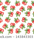 Strawberry Illustration Seamless Pattern on White Background 143843303