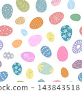 Set of delicate Easter eggs forms seamless pattern 143843518