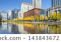 Autumn Tokyo cityscape: Ginkgo trees and skyscrapers along Hibiya Street [Chiyoda Ward, Tokyo] 143843672