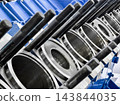 Metal piston assemblies with threaded rods arranged 143844035