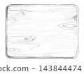 Pencil illustration of a wooden-textured board. Ideal for creating signs, menus, and invitations for restaurants, workshops, shops, creative studios, and themed exhibitions. 143844474