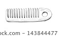 A hand-drawn wooden comb, rendered as a pencil illustration. It is perfect for decorating blogs focused on bathhouses, saunas, spa treatments, hair care, wellness, relaxation, eco-friendly products. 143844477