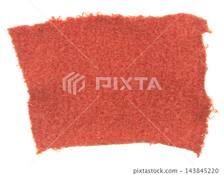 Rich rust-colored fabric sample with soft, fuzzy texture Rich rust-colored fabric sample with soft, fuzzy texture 143845220
