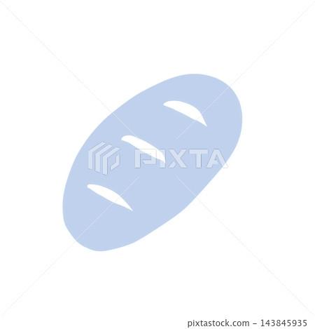 A simple illustration of a French baguette (coupé) (in blue). A simple illustration of a French baguette (coupé) (in blue). 143845935