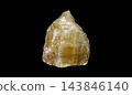 Golden Gemstone Texture: Yellow Calcite Isolated on Black Background 143846140