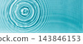 Concentric water waves interference pattern on turquoise fluid surface 143846153