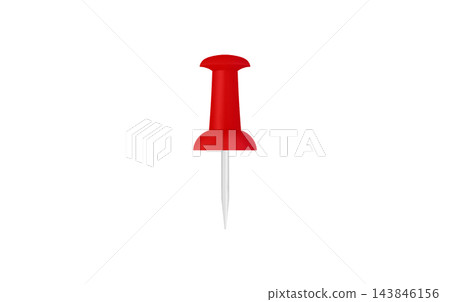 Red thumbtack map pin isolated on white background with copy space for business presentation Red thumbtack map pin isolated on white background with copy space for business presentation 143846156