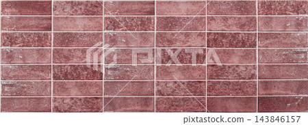 Red ceramic tile wall texture background as seamless pattern for kitchen and bathroom design Red ceramic tile wall texture background as seamless pattern for kitchen and bathroom design 143846157