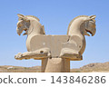 Persepolis, near Shiraz, Iran, the capital of the Achaemenid Persian Empire, the capital of the Griffin (Homa) Pillar. 143846286