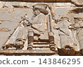Persepolis, near Shiraz, Iran, the capital of the Achaemenid Persian Empire, relief of a king on a throne. 143846295