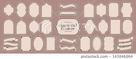 Classic vintage frames with elegant ribbons 143846864