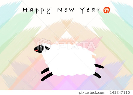 羊群歡慶新年，四處奔跑 143847110