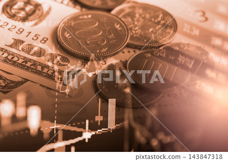 Business man on digital stock market financial indicator background. Digital business and stock market financial indicator on LED. Double exposure of business man and digital stock market financial. Business man on digital stock market financial indicator background. Digital business and stock market financial indicator on LED. Double exposure of business man and digital stock market financial. 143847318