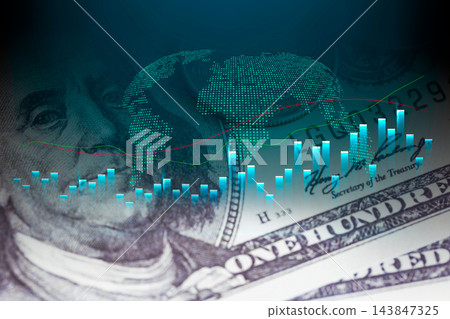Business man on digital stock market financial indicator background. Digital business and stock market financial indicator on LED. Double exposure of business man and digital stock market financial. Business man on digital stock market financial indicator background. Digital business and stock market financial indicator on LED. Double exposure of business man and digital stock market financial. 143847325