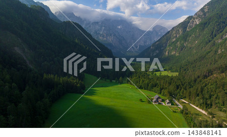 Logar Valley Alpine Mountain Landscape Slovenia 143848141