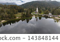 Aerial Panorama Lake Bohinj St John Baptist Church Slovenia 143848144