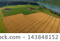 Agricultural Green Fields Drava River Valley Aerial 143848152