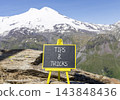 Tips and tricks words symbol. Concept words Tips and tricks on beautiful black blackboard. Beautiful mountain Elbrus sky background. Business tips and tricks motivational support concept. Copy space. 143848436