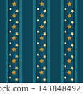 Seamless striped pattern with stars. Suitable for packaging, invitations, and greeting cards. 143848492
