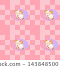 Seamless striped pattern featuring a cute sheep symbol of the New Year in pastel tones. Suitable for textiles, packaging, invitations, and greeting cards. 143848500