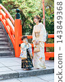 Shichi-Go-San (traditional Japanese rite of passage for children) - 3-year-old boy and his parent 143849368