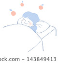 一幅描繪女子熟睡的插圖，周圍瀰漫著甜橙的香氣。 143849413