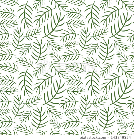 Simple vector pattern for winter and Christmas product design with green cartoon pine branches Simple vector pattern for winter and Christmas product design with green cartoon pine branches 143849534