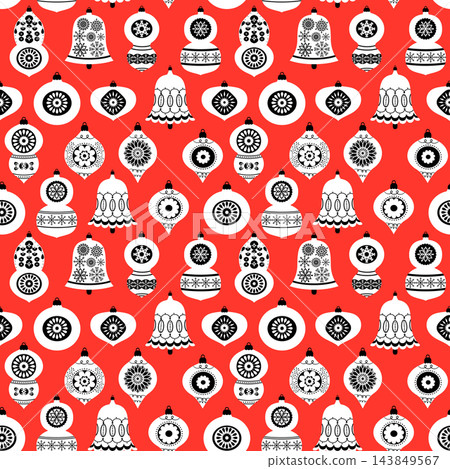 Christmas vector seamless pattern with elegant ornaments for greeting cards, wrapping paper and holiday designs Christmas vector seamless pattern with elegant ornaments for greeting cards, wrapping paper and holiday designs 143849567