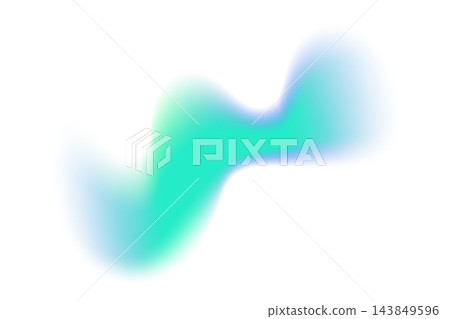 Blurred gradient blue shape on white background. Abstract turquoise watercolor blob with soft light gradation and fluid glowing. Vector neon liquid transparent splash Blurred gradient blue shape on white background. Abstract turquoise watercolor blob with soft light gradation and fluid glowing. Vector neon liquid transparent splash 143849596