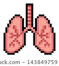Pixel art human lungs icon 143849759