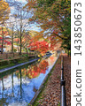 Autumn in Kyoto: Lake Biwa Canal (Yamashina Canal) and autumn leaves 143850673
