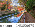 Autumn in Kyoto: Lake Biwa Canal (Yamashina Canal) and autumn leaves 143850675