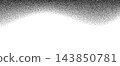 Curve border divider with grain wave texture. Abstract noise pattern for web headers, banners, and website sections with organic dotted gradation effect. 143850781