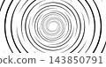 Circular spiral pattern with concentric ripples creates dynamic vortex background. Radial lines form hypnotic swirl effect with elegant helix motion and abstract design. 143850791