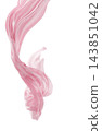 Pink sheer fabric flowing isolated on white background with copy space 3D render 143851042