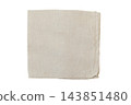 Linen napkin isolated on a white background. Napkin made of natural fabric. Table setting. Top view. 143851480