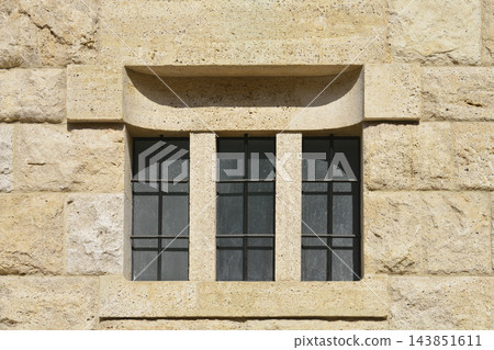 Stone window detail on the Church of Saint Blaise in Zagreb 143851611